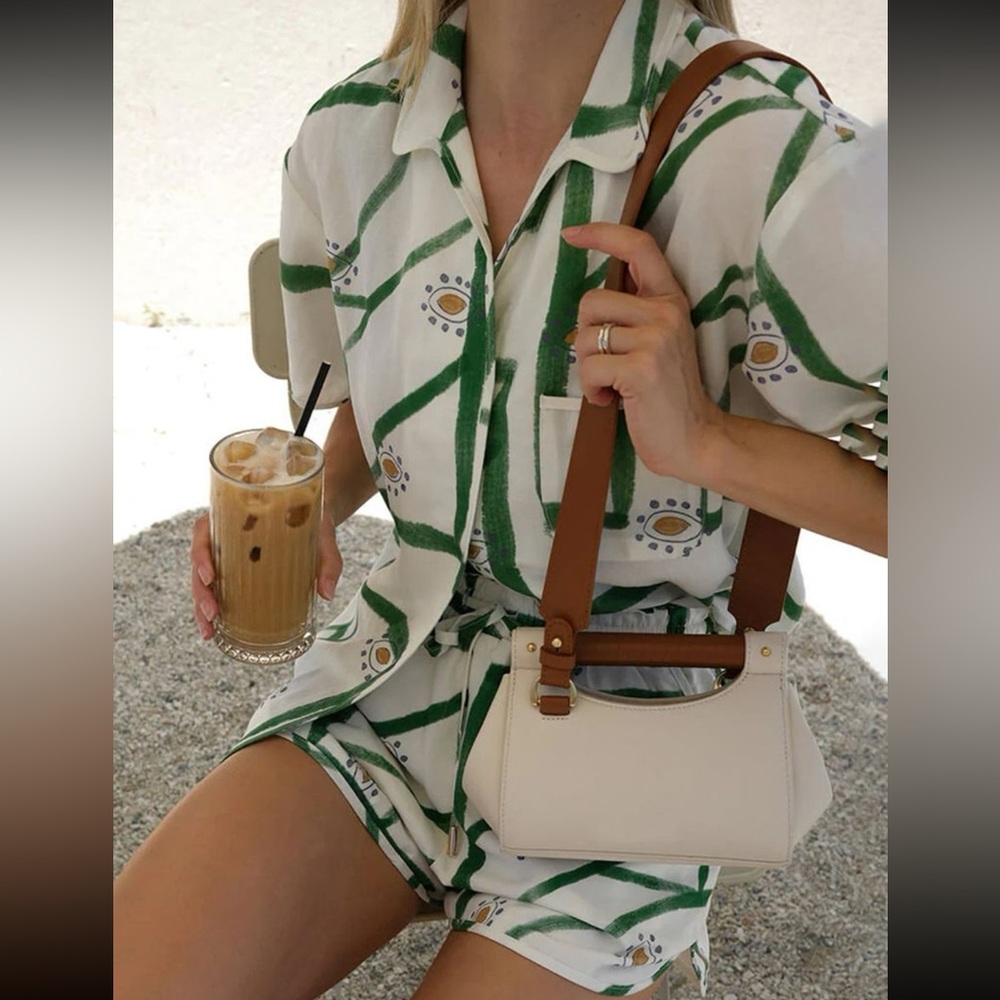 Print Drawstring Short & Shirt Set